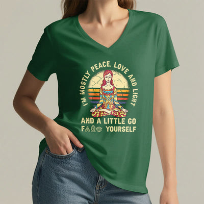 Olivenorma "I'm Mostly Peace, Love and Light" Yoga T-Shirt - image 11