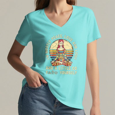 Olivenorma "I'm Mostly Peace, Love and Light" Yoga T-Shirt - image 35