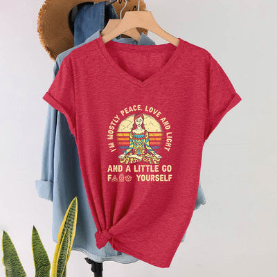 Olivenorma "I'm Mostly Peace, Love and Light" Yoga T-Shirt - image 21