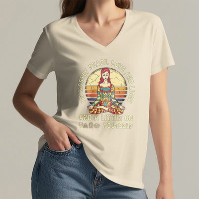 Olivenorma "I'm Mostly Peace, Love and Light" Yoga T-Shirt - image 32