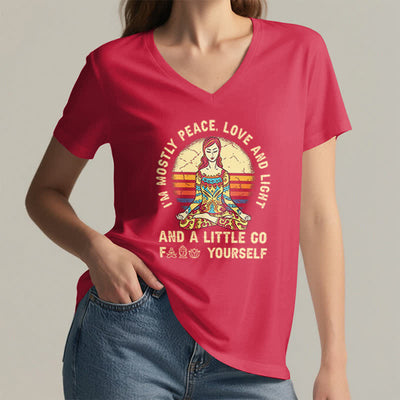 Olivenorma "I'm Mostly Peace, Love and Light" Yoga T-Shirt - image 20