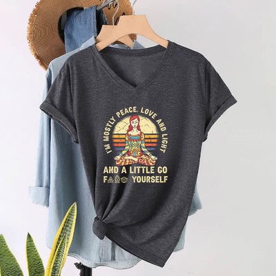 Olivenorma "I'm Mostly Peace, Love and Light" Yoga T-Shirt - image 18