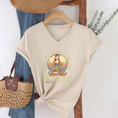 Olivenorma "I'm Mostly Peace, Love and Light" Yoga T-Shirt - image 33