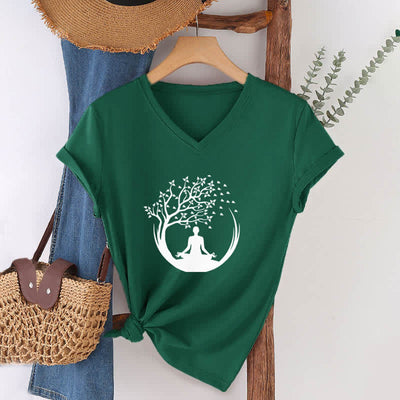 Olivenorma Yoga Meditation Pilates Namaste V-Neck T-Shirt - image 7