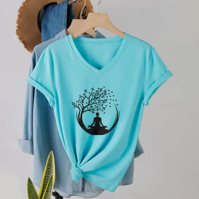 Olivenorma Yoga Meditation Pilates Namaste V-Neck T-Shirt - image 25