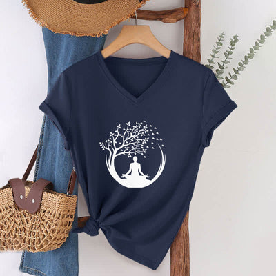 Olivenorma Yoga Meditation Pilates Namaste V-Neck T-Shirt - image 5