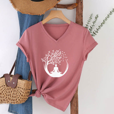Olivenorma Yoga Meditation Pilates Namaste V-Neck T-Shirt - image 19