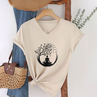 Olivenorma Yoga Meditation Pilates Namaste V-Neck T-Shirt - image 23