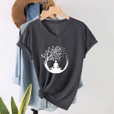 Olivenorma Yoga Meditation Pilates Namaste V-Neck T-Shirt - image 11