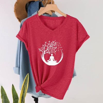 Olivenorma Yoga Meditation Pilates Namaste V-Neck T-Shirt - image 15