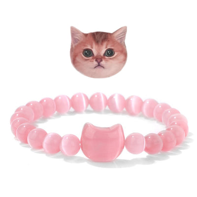 Olivenorma Mystic Meow Charm Crystal Bracelet - Pink Cat's Eye Stone - image 10