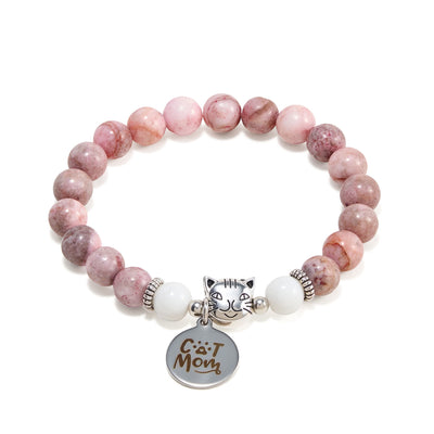 Olivenorma Proud Cat Mom Handmade Cat Lover Crystal Bracelet - image 4