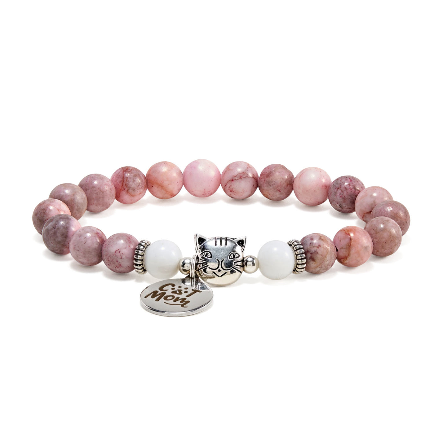 Olivenorma Proud Cat Mom Handmade Cat Lover Crystal Bracelet - image 3