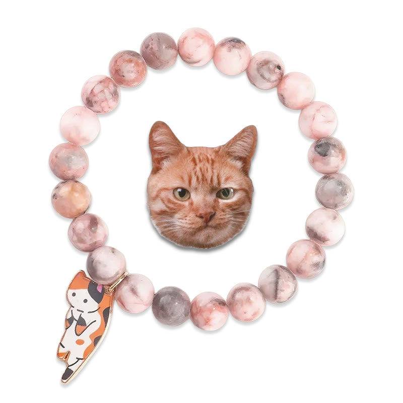 Olivenorma Proud Cat Mom Handmade Cat Lover Crystal Bracelet - Calico Cat Bracelet - image 5