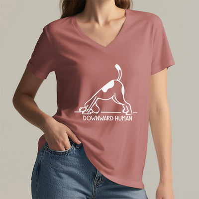 Olivenorma Downward-Facing Dog Yoga V-Neck T-Shirt - image 18