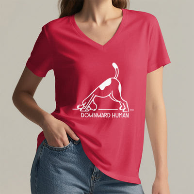 Olivenorma Downward-Facing Dog Yoga V-Neck T-Shirt - image 14