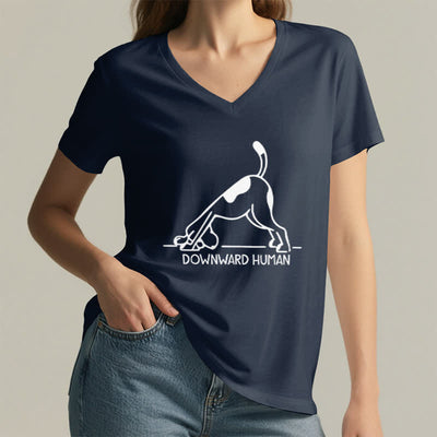Olivenorma Downward-Facing Dog Yoga V-Neck T-Shirt - image 6