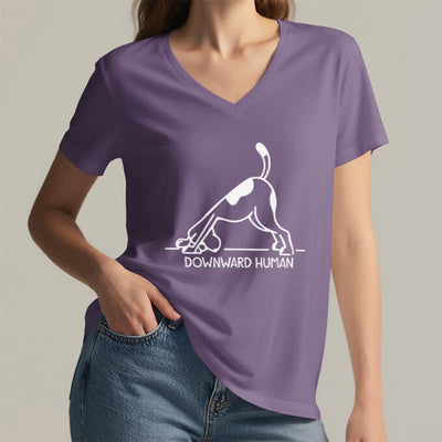 Olivenorma Downward-Facing Dog Yoga V-Neck T-Shirt - image 2