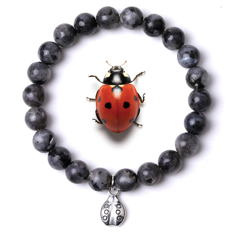Olivenorma Lucky 7 Ladybug Charm Gemstone Bracelet - Labradorite - image 35
