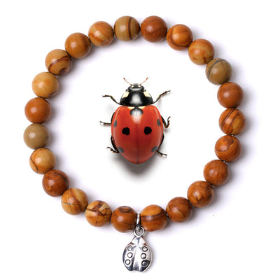 Olivenorma Lucky 7 Ladybug Charm Gemstone Bracelet - Sardonyx - image 21