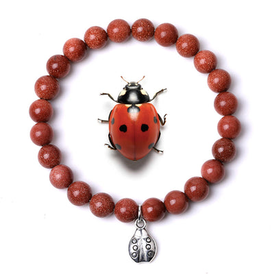 Olivenorma Lucky 7 Ladybug Charm Gemstone Bracelet - Sandstone - image 27