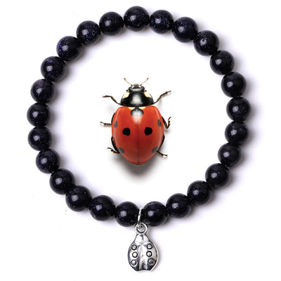 Olivenorma Lucky 7 Ladybug Charm Gemstone Bracelet - Blue Sandstone - image 37