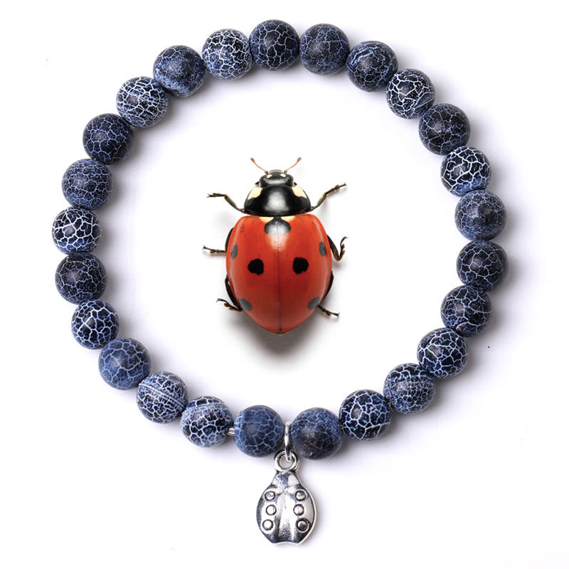 Olivenorma Lucky 7 Ladybug Charm Gemstone Bracelet - Black Agate - image 45