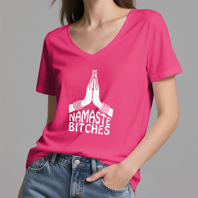 Olivenorma Funny Namaste Meditation Yoga V-Neck T-Shirt - image 21