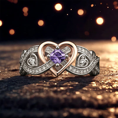 Olivenorma Freyja's Heart Amethyst Love Ring - US 11 - image 1