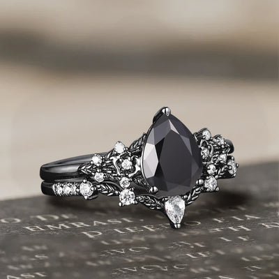 Olivenorma The Guardian's Crown Garnet & Obsidian Ring - image 12