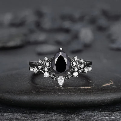 Olivenorma The Guardian's Crown Garnet & Obsidian Ring - image 13
