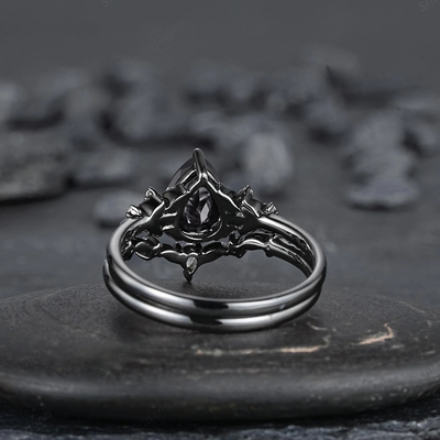 Olivenorma The Guardian's Crown Garnet & Obsidian Ring - image 15