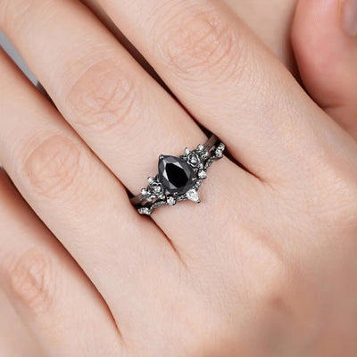 Olivenorma The Guardian's Crown Garnet & Obsidian Ring - image 11