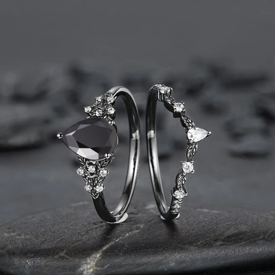Olivenorma The Guardian's Crown Garnet & Obsidian Ring - image 14