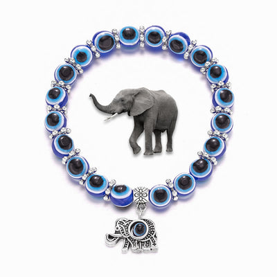 Olivenorma Double Guardians Evil Eye Animals Totem Beaded Bracelet - Elephant - image 10