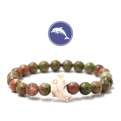 Olivenorma Dolphin's Whisper Gemstone Bracelet - Unakite - image 20