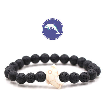 Olivenorma Dolphin's Whisper Gemstone Bracelet - Lava Stone - image 4