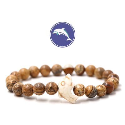 Olivenorma Dolphin's Whisper Gemstone Bracelet - Picture Jasper - image 7