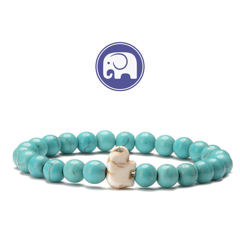 Olivenorma Elephant Wisdom Gemstone Bracelet - Turquoise - image 1