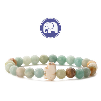 Olivenorma Elephant Wisdom Gemstone Bracelet - Amazonite - image 9