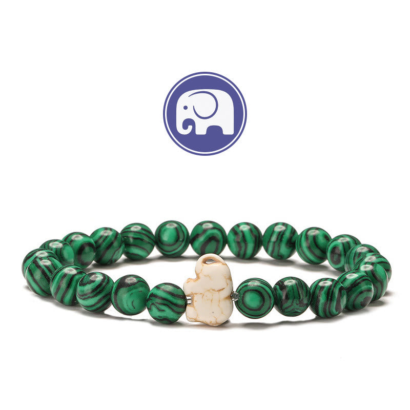 Olivenorma Elephant Wisdom Gemstone Bracelet - Malachite - image 8