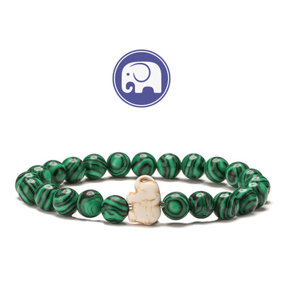 Olivenorma Elephant Wisdom Gemstone Bracelet - Malachite - image 8
