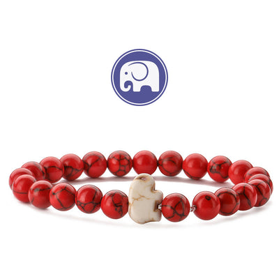 Olivenorma Elephant Wisdom Gemstone Bracelet - Red Turquoise - image 20