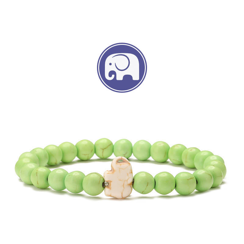 Olivenorma Elephant Wisdom Gemstone Bracelet - LightGreen Turquoise - image 16