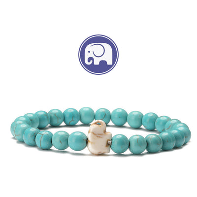 Olivenorma Elephant Wisdom Gemstone Bracelet - Turquoise - image 1