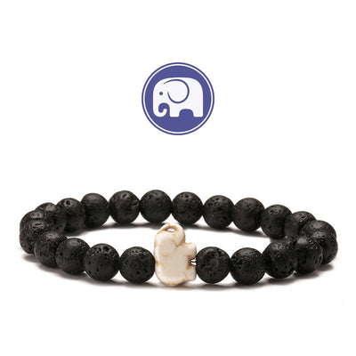 Olivenorma Elephant Wisdom Gemstone Bracelet - Lava Stone - image 4