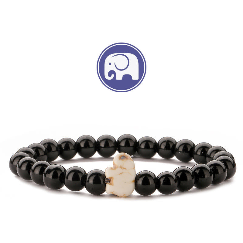 Olivenorma Elephant Wisdom Gemstone Bracelet - Obsidian - image 3