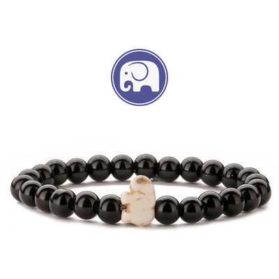 Olivenorma Elephant Wisdom Gemstone Bracelet - Obsidian - image 3