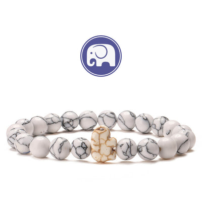Olivenorma Elephant Wisdom Gemstone Bracelet - Howlite - image 17