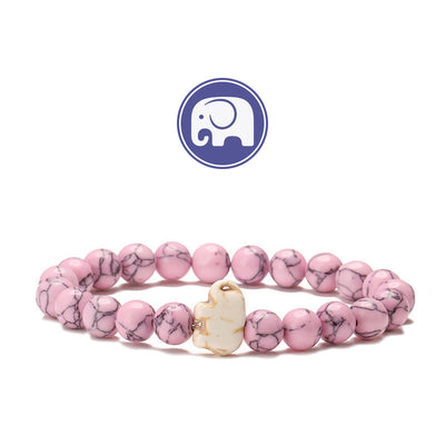 Olivenorma Elephant Wisdom Gemstone Bracelet - Pink Turquoise - image 18